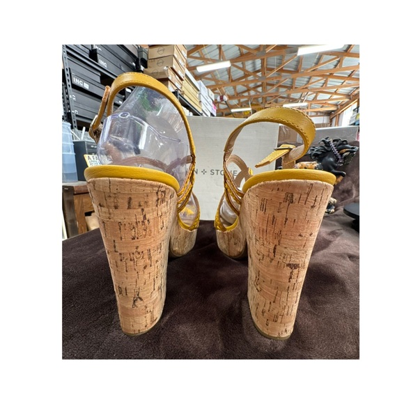 Sun + Stone Yellow Braided Platform Sandals size 10 - Picture 5 of 10